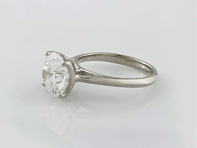 14 kt witgouden ring met 3,06 cts laboratoriumgekweekte diamant - afbeelding 6 van  9