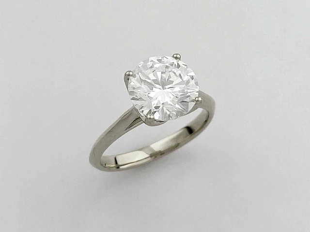14 kt witgouden ring met 3,06 cts laboratoriumgekweekte diamant - afbeelding 7 van  9