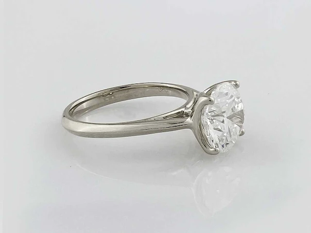 14 kt witgouden ring met 3,06 cts laboratoriumgekweekte diamant - afbeelding 8 van  9