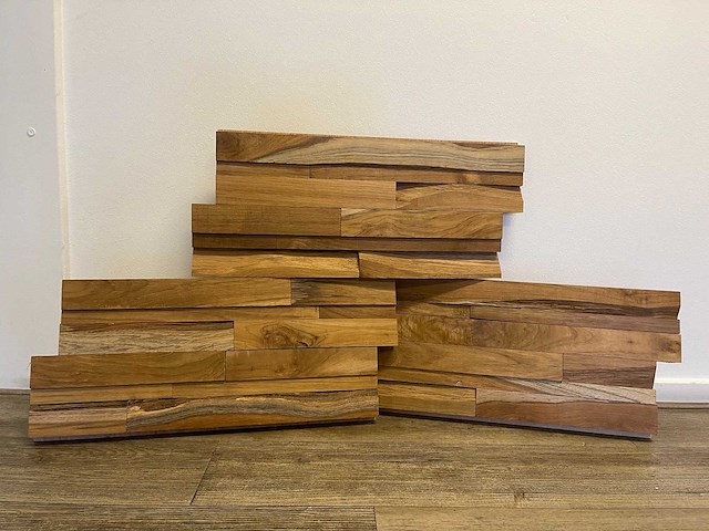 14 m2 teak wandbekleding - afbeelding 1 van  2
