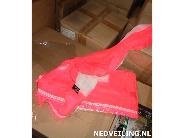140x sjaal roze/wit - afbeelding 2 van  3