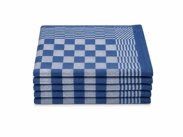 144 horeca theedoek blauw geblokt - afbeelding 1 van  1