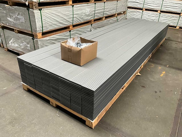 144x composiet vlonderplank grijs 400x14,5x2,1 cm met montageclips - afbeelding 2 van  4