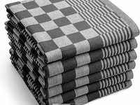 144x prof. horeca theedoeken blauw/zwart geblokt - 100% katoen - afbeelding 1 van  1