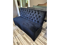 145x100x55 gekapitoneerde bank velvet zwart - afbeelding 1 van  3