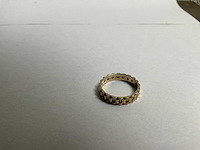 14k gouden biclor ‘rolex ring’, bezet met 20 briljant geslepen diamant 0,2ct (2,6 gram) - afbeelding 4 van  5