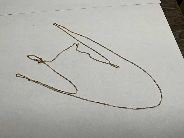 14k gouden gourmet schakelcollier 1,2 mm (3,7 gram) - afbeelding 1 van  3