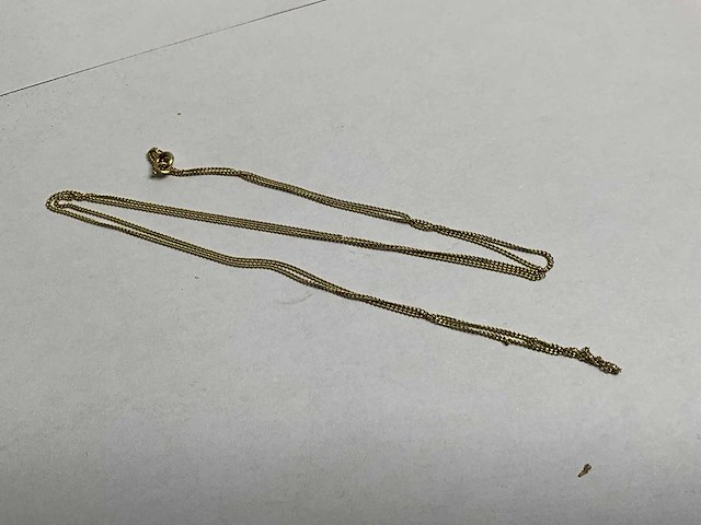 14k gouden gourmet schakelcollier 1,2 mm (3,7 gram) - afbeelding 3 van  3