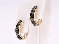 14k gouden oorbellen, zwarte diamant 0.35 ct, kleurbehandeld - afbeelding 4 van  8