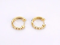 14k gouden oorbellen, zwarte diamant 0.35 ct, kleurbehandeld - afbeelding 7 van  8