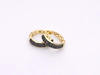 14k gouden oorbellen, zwarte diamant 0.35 ct, kleurbehandeld - afbeelding 8 van  8