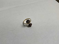 14k gouden ring, gekeurd, twee rosettes (3,0 gram) - afbeelding 1 van  5