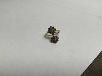 14k gouden ring, gekeurd, twee rosettes (3,0 gram) - afbeelding 2 van  5