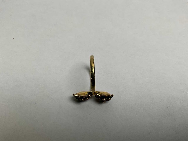 14k gouden ring, gekeurd, twee rosettes (3,0 gram) - afbeelding 4 van  5