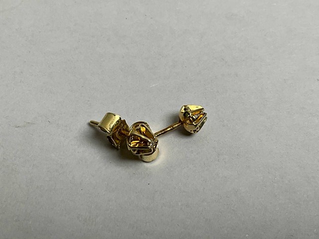14k gouden solitair oorstekers (1,5 gram) - afbeelding 3 van  3