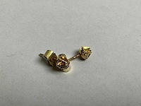 14k gouden solitair oorstekers (1,5 gram) - afbeelding 3 van  3