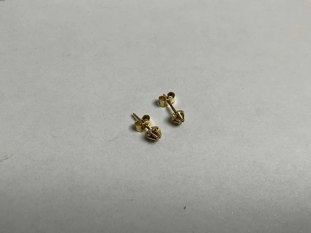 14k gouden solitair oorstekers (1,5 gram) - afbeelding 2 van  3
