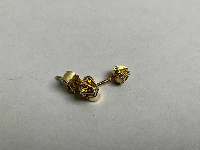 14k gouden solitair oorstekers (1,5 gram) - afbeelding 3 van  3