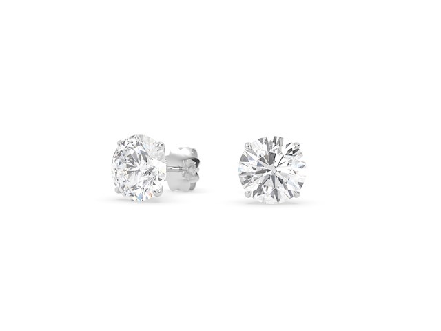 14k witgouden oorbellen met 2.08ct diamant ( igi gecertificeerd ) - afbeelding 1 van  5