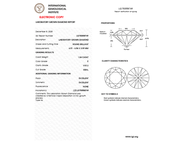 14k witgouden oorbellen met 2.08ct diamant ( igi gecertificeerd ) - afbeelding 4 van  5
