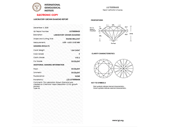 14k witgouden oorbellen met 2.08ct diamant ( igi gecertificeerd ) - afbeelding 5 van  5