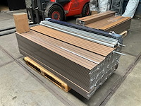 14x triple rhombus teak composiet schutting inclusief tuinpalen (26,2 mtr) - afbeelding 6 van  6