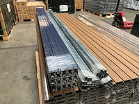 14x triple rhombus teak composiet schutting inclusief tuinpalen (26,2 mtr) - afbeelding 5 van  6