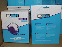 1560 stofmaskers m-safe 6220 ffp2 in vier overdozen. totaal 1560 stuks. - afbeelding 2 van  4