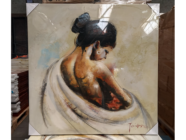 15x canvas schilderij vrouw 80x80 - afbeelding 1 van  6