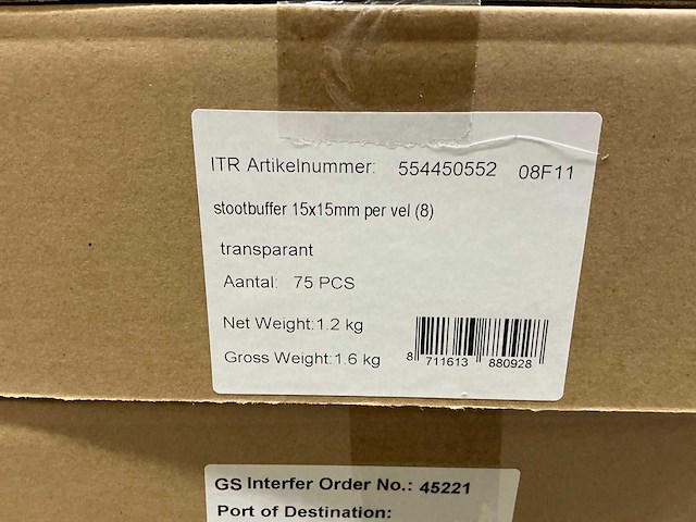 15x15mm stootbuffer (1275x) - afbeelding 2 van  4