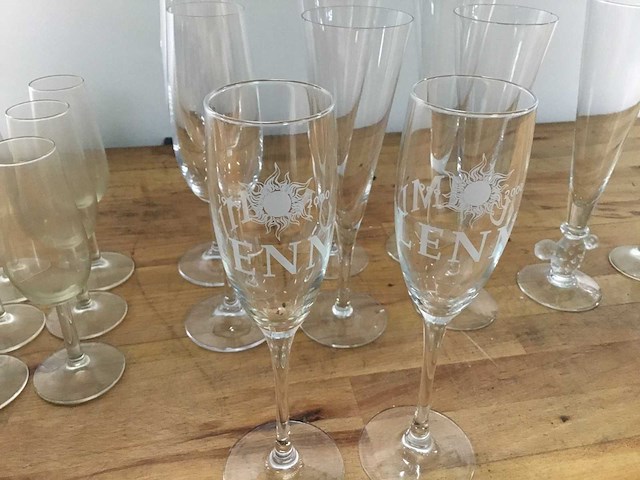 16 champagne flut - glass - afbeelding 2 van  4