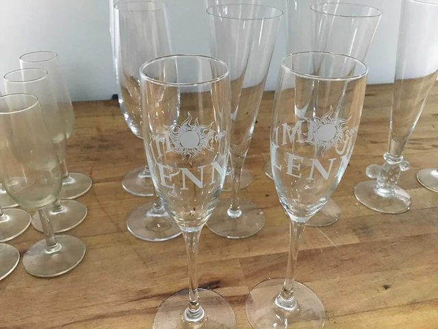 16 champagne flut - glass - afbeelding 2 van  6