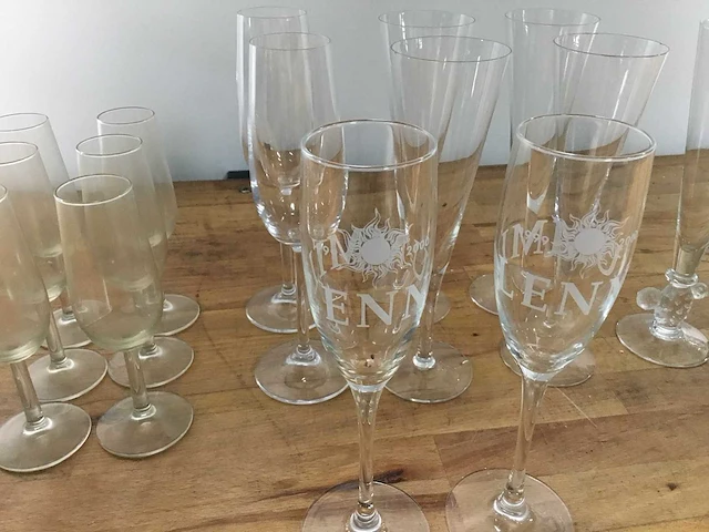 16 champagne flut - glass - afbeelding 3 van  6