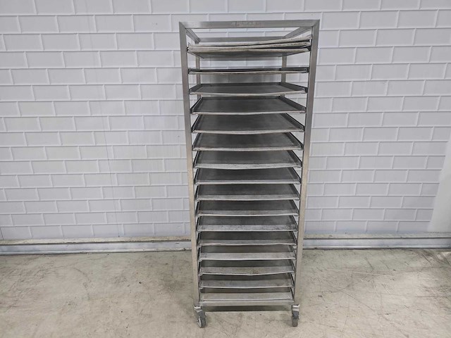 16 delige rvs afkoelwagen met 16 aluminium bakplaten - afbeelding 1 van  5