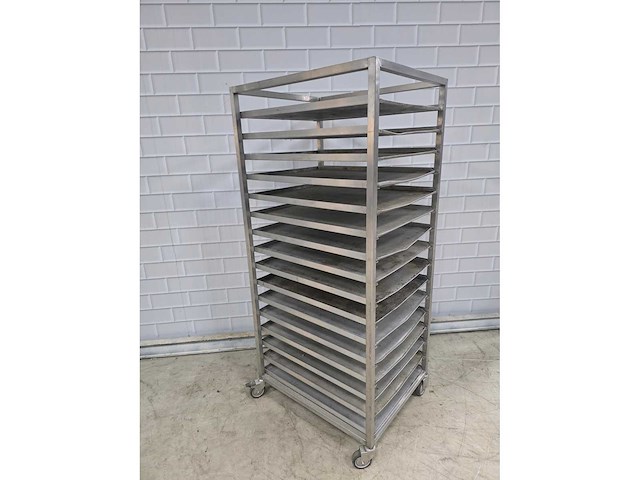 16 delige rvs afkoelwagen met 16 aluminium bakplaten - afbeelding 4 van  6