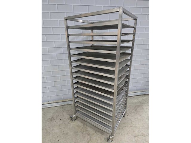 16 delige rvs afkoelwagen met 16 aluminium bakplaten - afbeelding 5 van  6
