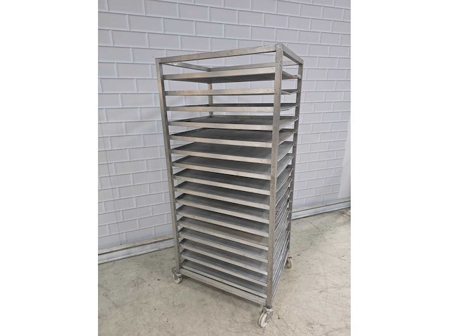 16 delige rvs afkoelwagen met 16 aluminium bakplaten - afbeelding 4 van  4