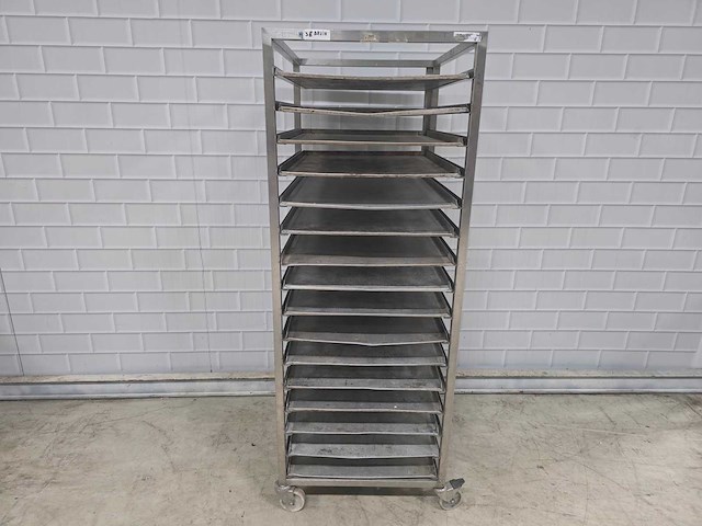 16 delige rvs afkoelwagen met 16 aluminium bakplaten - afbeelding 1 van  5