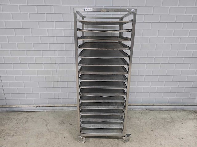 16 delige rvs afkoelwagen met 16 aluminium bakplaten - afbeelding 2 van  5