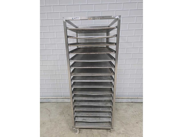 16 delige rvs afkoelwagen met 16 aluminium bakplaten - afbeelding 4 van  5