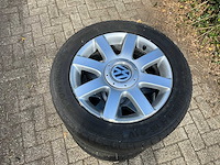 16” lichtmetalen velgenset volkswagen 5x112 - 6,5jx16h2 - continental 205/55/r16 banden - afbeelding 1 van  3