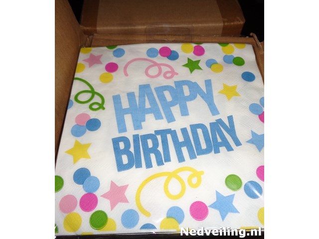 16 pakjes met 12 servetten happy birthday - afbeelding 1 van  3