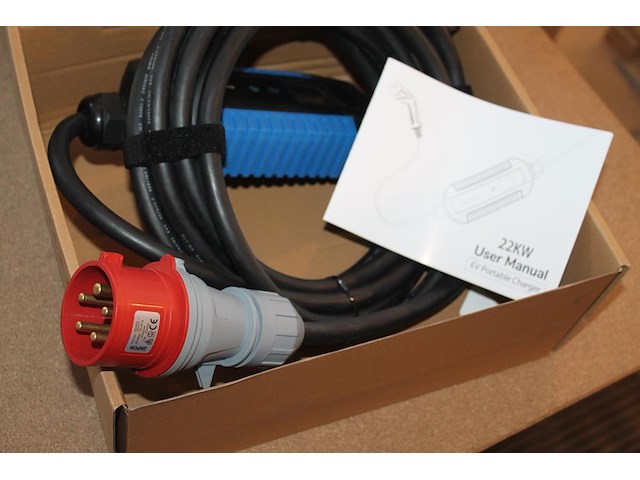 16 portable laadkabels 7 meter. cee32 rood naar type2. 22kw. - afbeelding 2 van  3