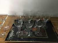 16 wijnglazen met dienblad - glass - afbeelding 2 van  5
