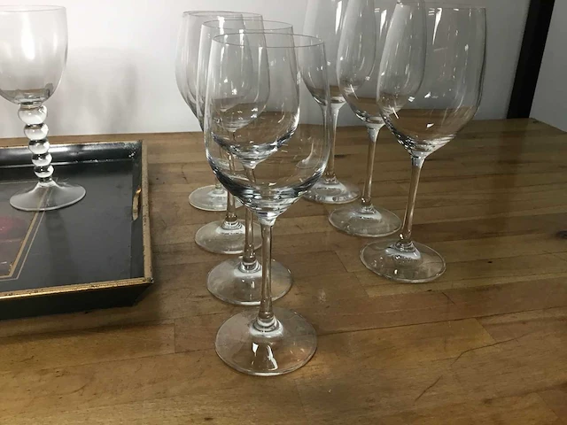 16 wijnglazen met dienblad - glass - afbeelding 4 van  5