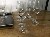 16 wijnglazen met dienblad - glass - afbeelding 4 van  5