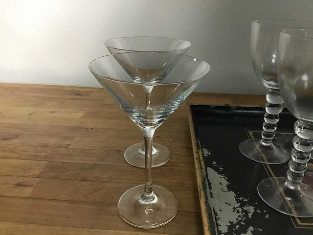 16 wijnglazen met dienblad - glass - afbeelding 5 van  5