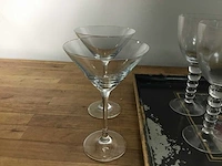 16 wijnglazen met dienblad - glass - afbeelding 5 van  5