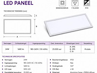 16 x led paneel 24w – 4200k neutraal wit - 595x295mm – ip20 – zodiac-24 - afbeelding 4 van  5