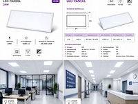 16 x led paneel 24w – 6400k koud wit - 595x295mm – ip20 – zodiac-24 - afbeelding 5 van  5